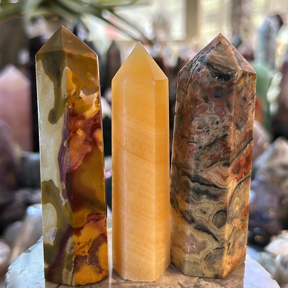 3 Points! Crazy Lace Agate. Mookaite. Orange Calcite. - Picture 1 of 8